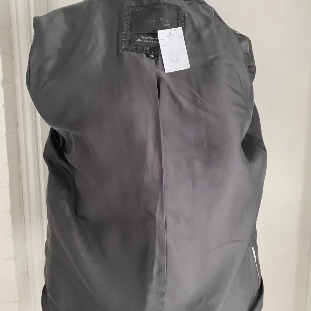 J. Crew Women's Charcoal Gray Wool Pea Coat - Picture 7 of 8